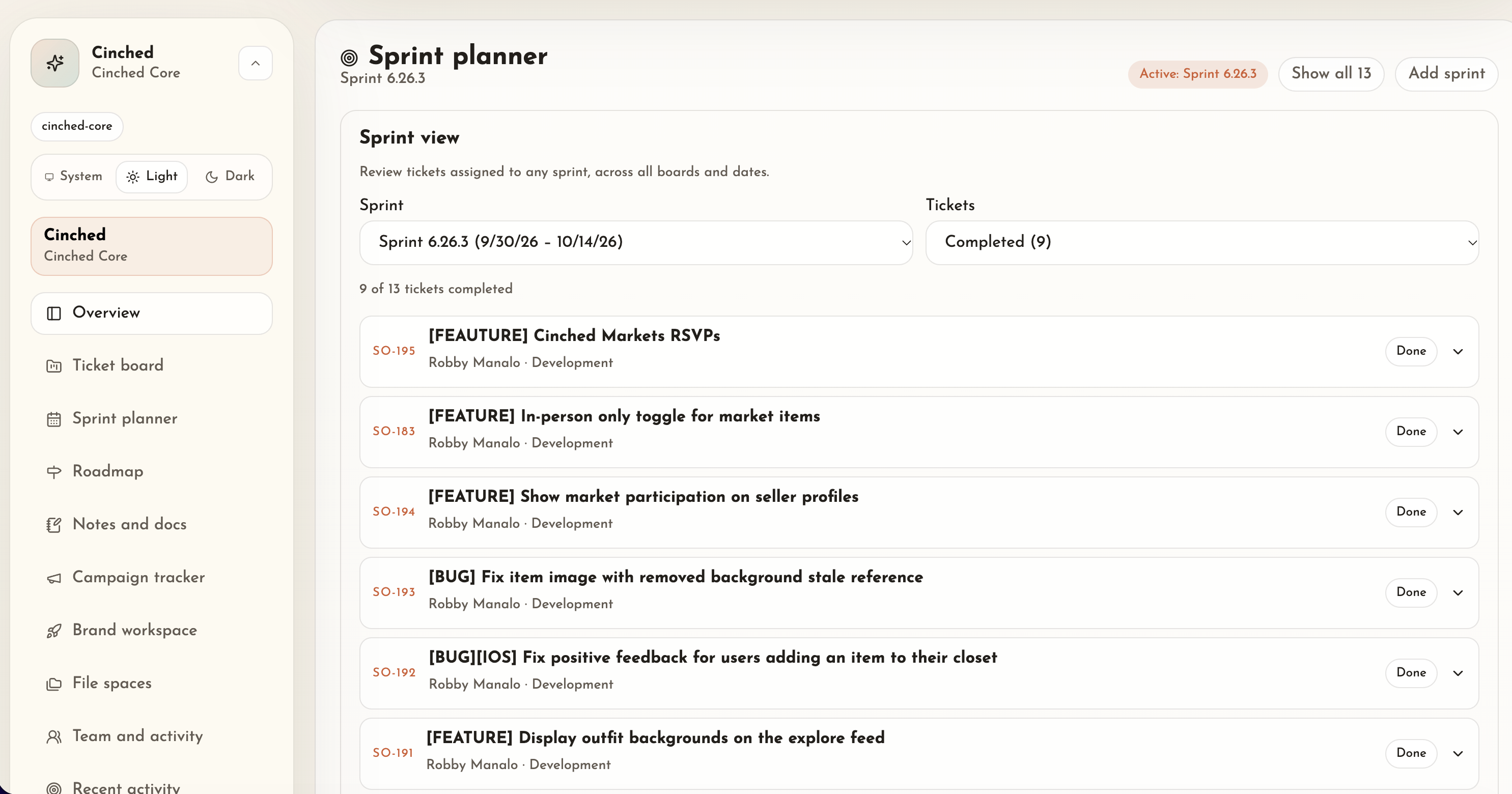Summit: Sprint planner